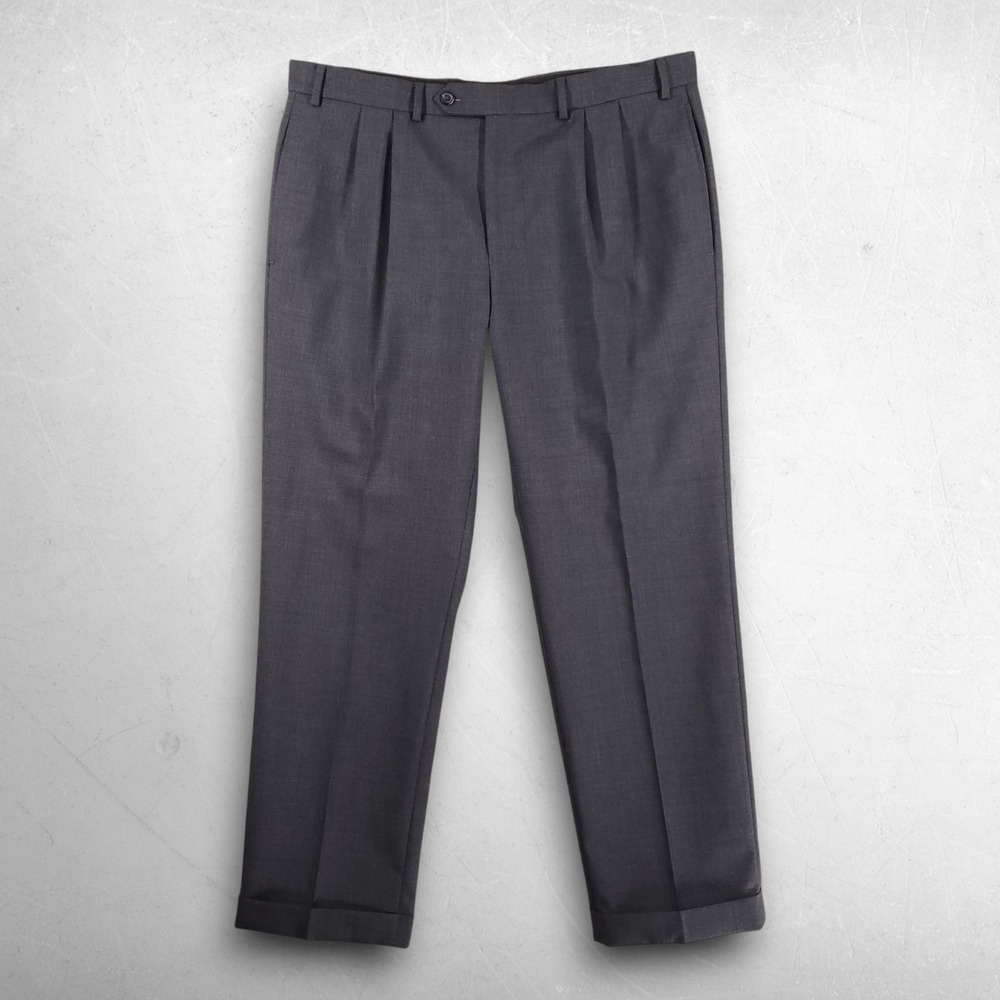 Lauren Ralph Lauren Pleated Wool Pants Men 36x30 Gray Total Comfort Quiet Luxury